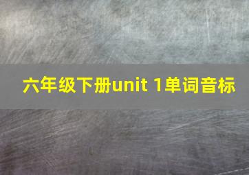 六年级下册unit 1单词音标